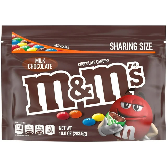 M&M's Milk Chocolate Candy Sharing Size - 10 oz Bag | Walmart (US)