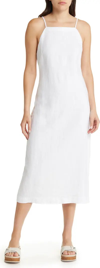 Square Neck Linen Midi Dress | Nordstrom