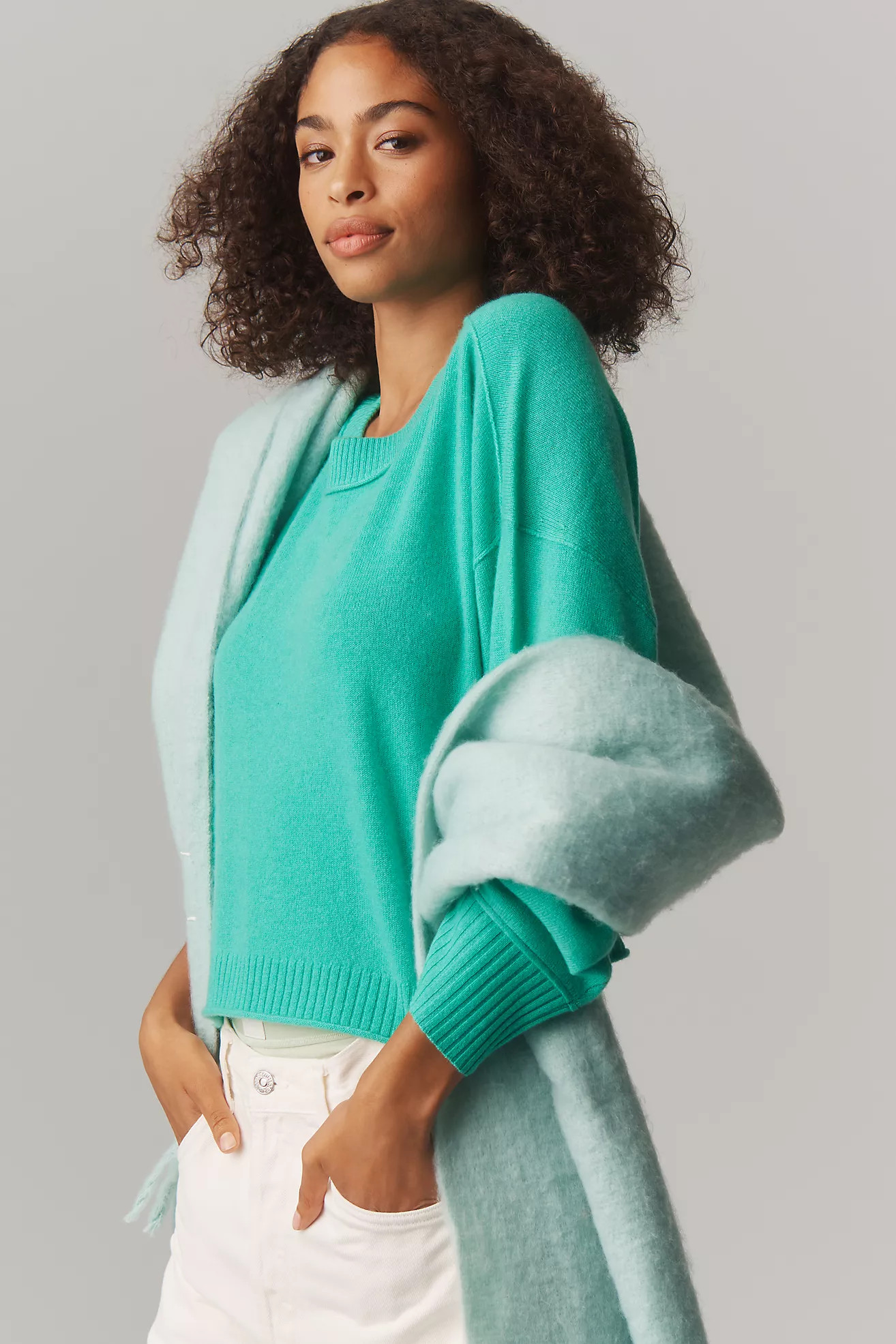 The Goldie Cashmere Long-Sleeve Crew-Neck Sweater | Anthropologie (US)