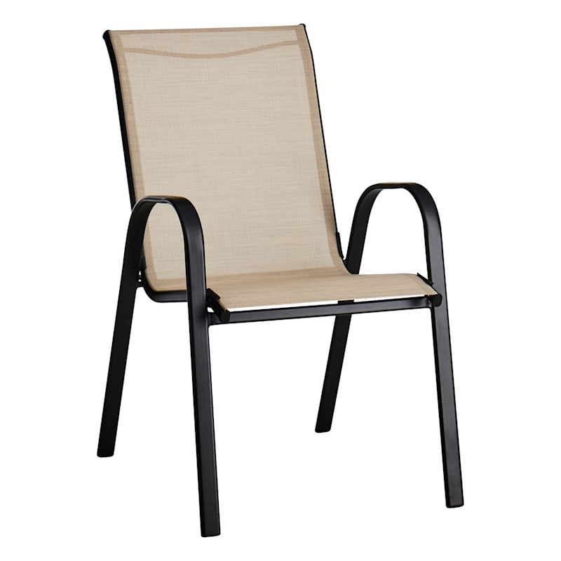 Stackable Taupe Sling Patio Chair | At Home