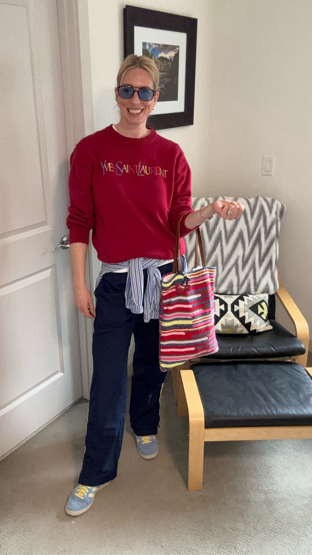 Momfit! 

Vintage YSL sweater and @adidas track pants @ebay
White tee @uniqlo
Striped anorak @oldnavy
Shoes @adidas 
Bag @gapstyle 
Sunnies and bag charm @amazon

#LTKOver40 #LTKTall #LTKootd