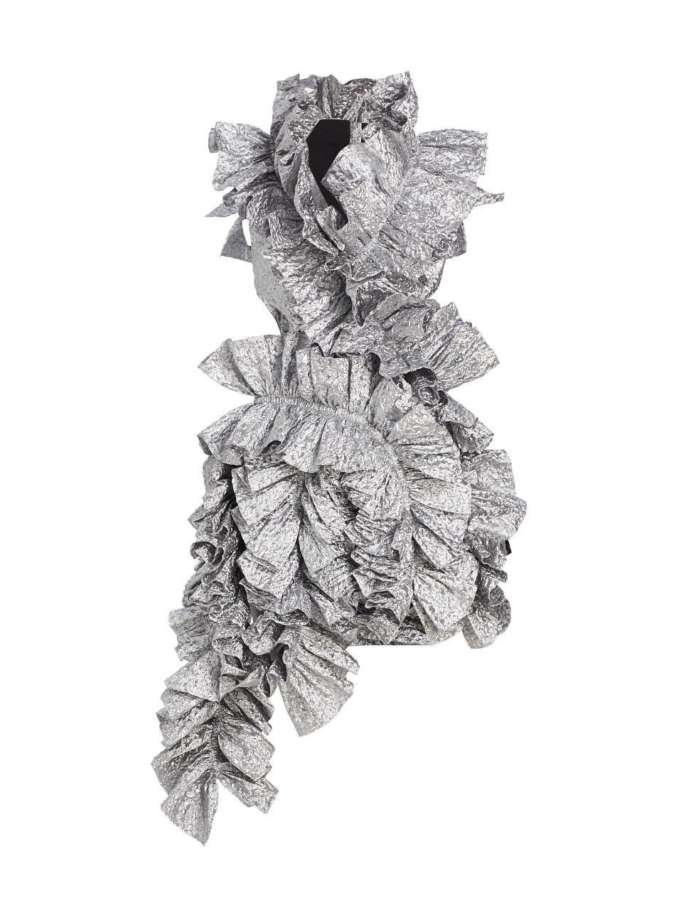 Women's Olive Ruffled Lamé Minidress - Sterling - Size 10 | Saks Fifth Avenue