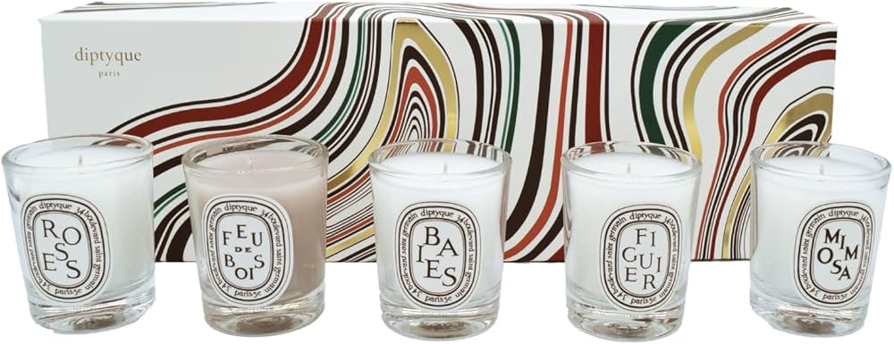 Diptyque Set of 5 Home Scented Aromatherapy Wax Candles - Travel Small Scented Candles Holiday Gi... | Amazon (US)