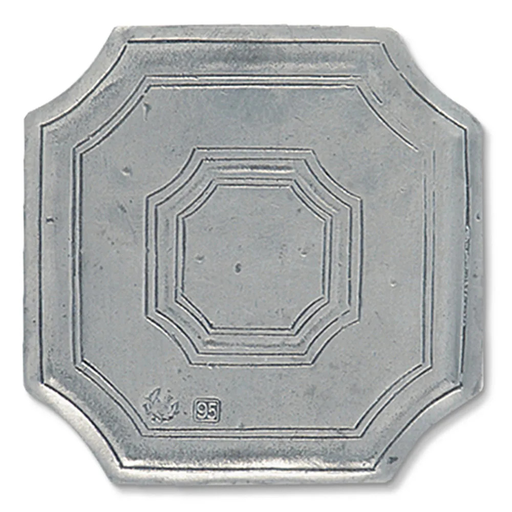 MATCH Modern Pewter Octagonal Coaster - Set of 2 | Kathy Kuo Home