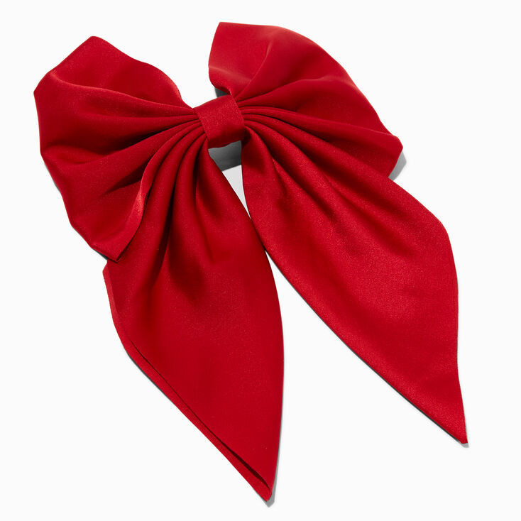 Barrette à nœud satinée rouge | Claire's (US)