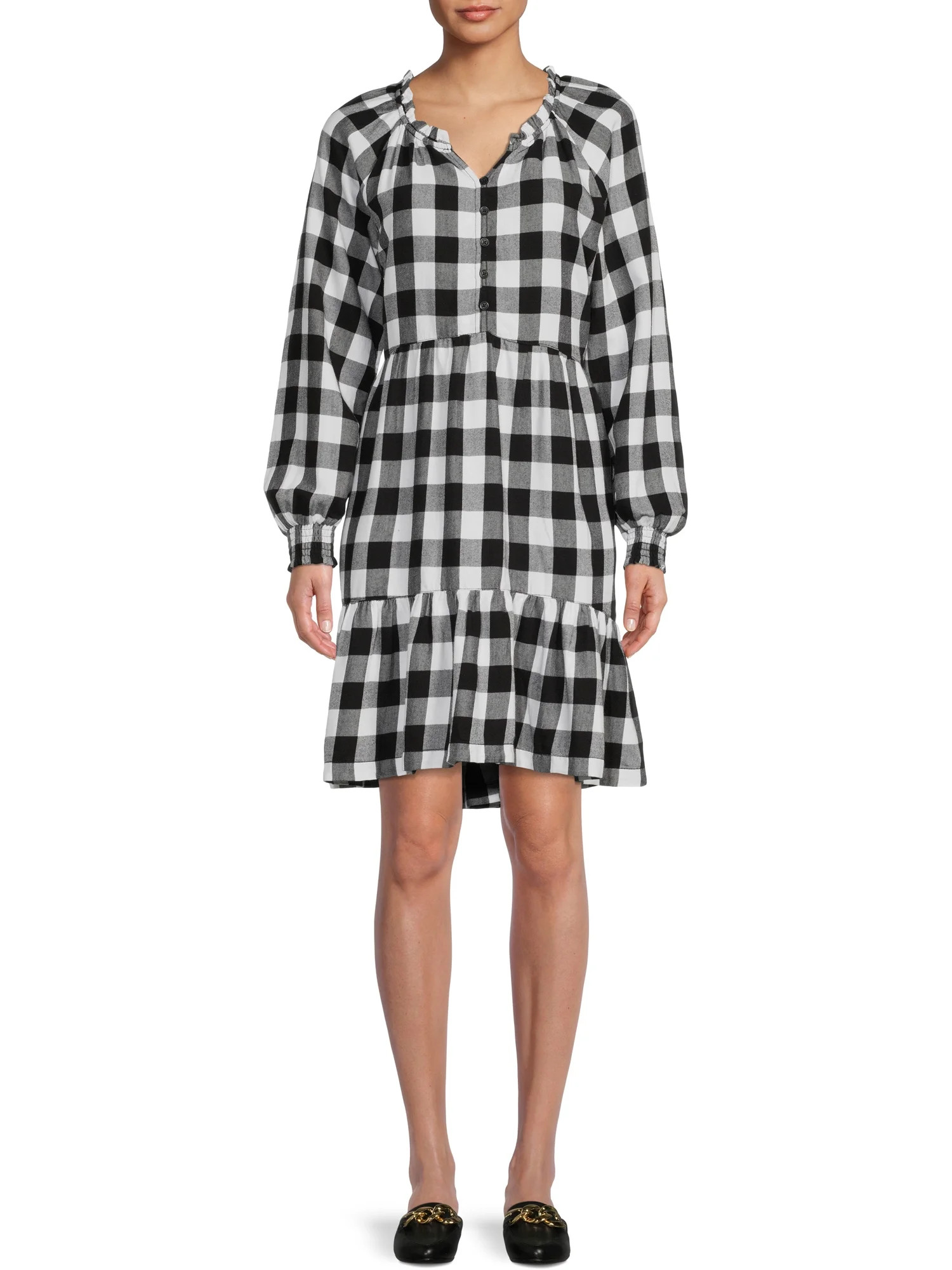 Beach Lunch Lounge Women's Ruffle Neck Dress | Walmart (US)