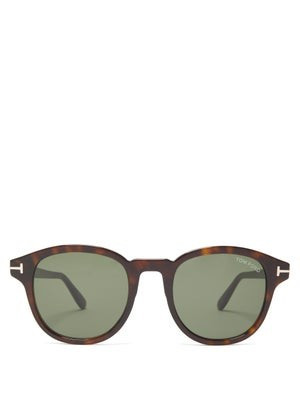 Lasered-logo round acetate sunglasses | Matches (US)