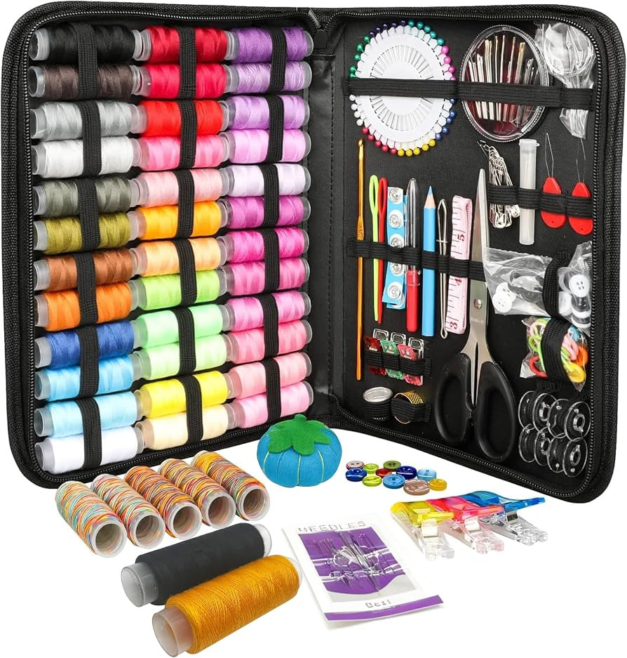 Sewing Kit for Adults, 239 PCS Needle and Thread Kit for Sewing with Tailor Scissors & Accessorie... | Amazon (US)