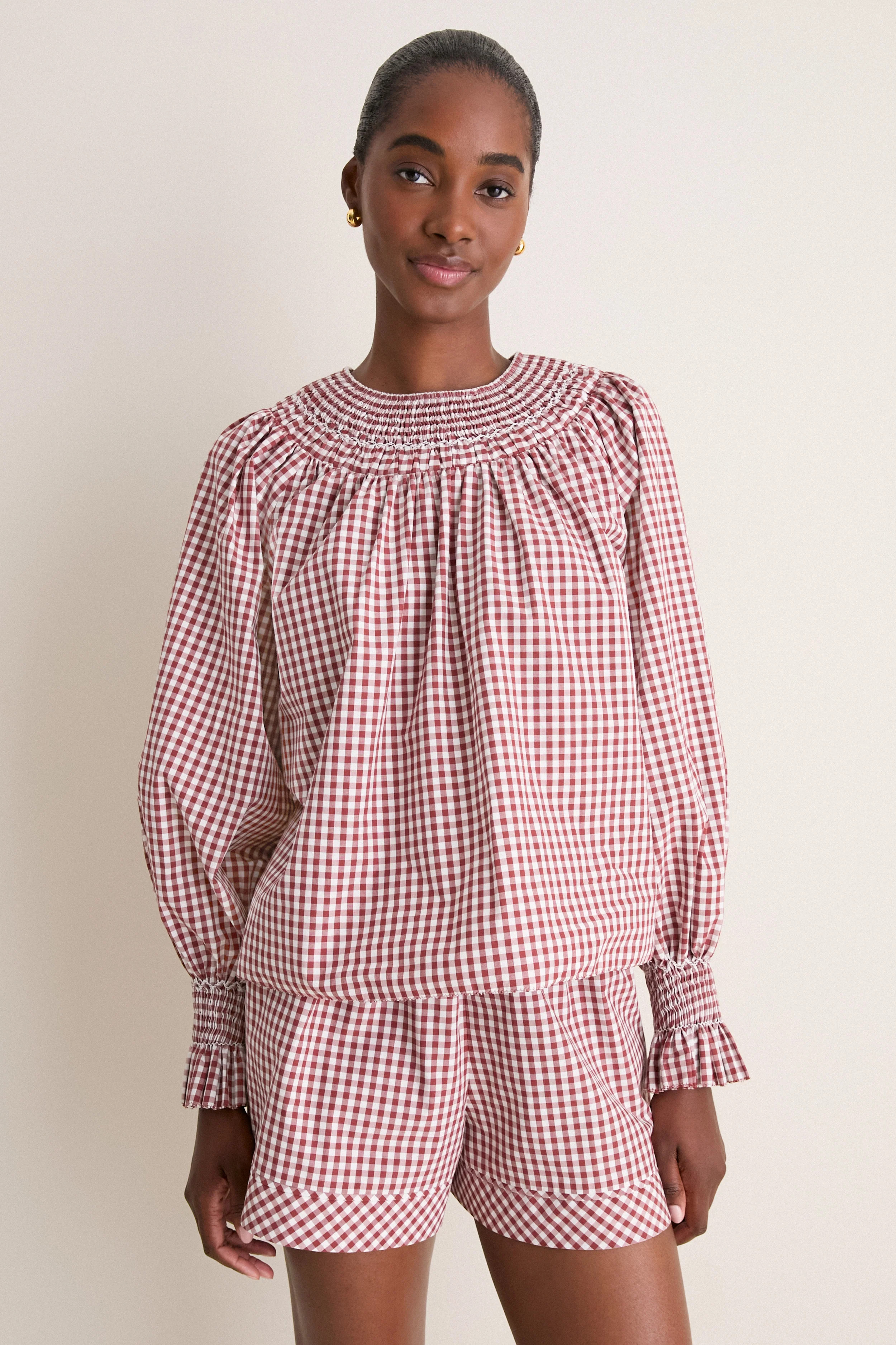 Cotswold Check Rust Hayes Top | Tuckernuck (US)