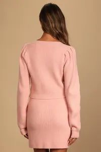 Autumn Scenery Dusty Pink Knit Two-Piece Sweater Mini Dress | Lulus (US)