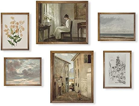 Vintage Farmhouse Wall Decor - Flower Portrait Neutral Wall Art for Boho French Country Kitchen B... | Amazon (US)