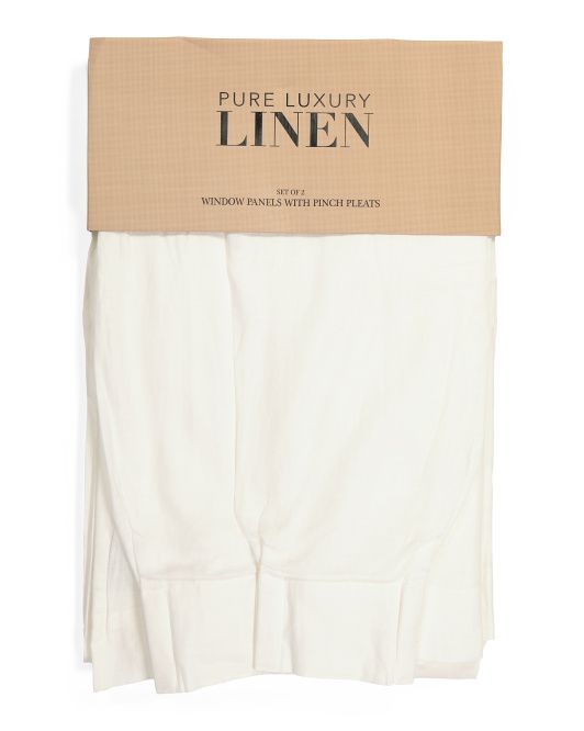 50x96 Set Of 2 Belgian Linen Pinch Pleat Lined Window Panels | TJ Maxx