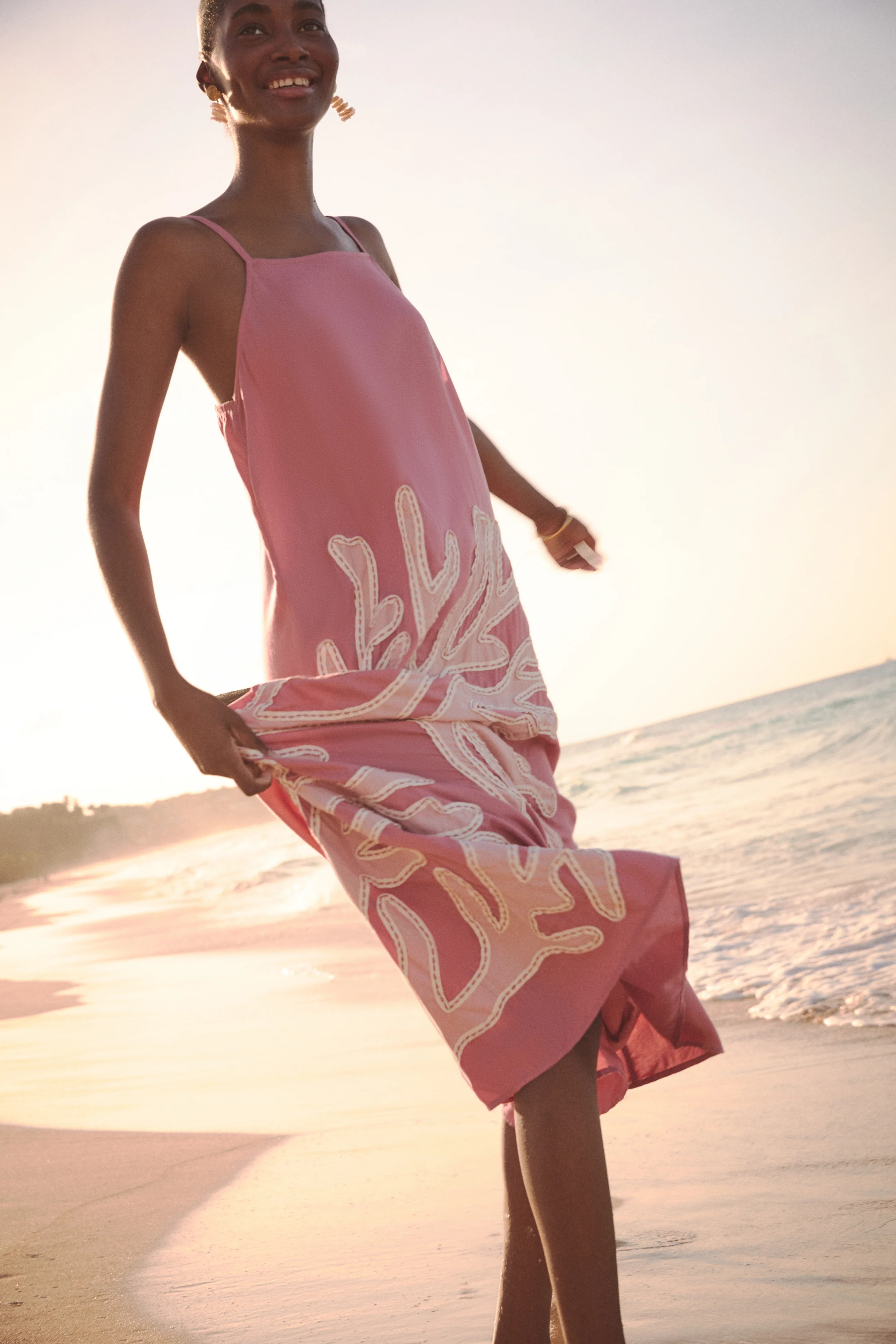 Pink Embroidered Coral Millay Dress | Tuckernuck (US)