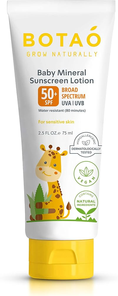 Baby 100% mineral Zinc Oxide baby sunscreen – safe natural sunblock lotion for babies: SPF50 Br... | Amazon (US)