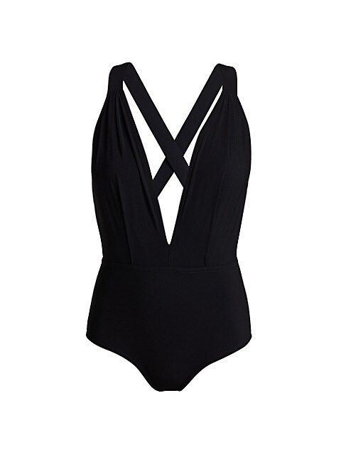 Maren Plunge-Neck One-Piece Swimsuit | Saks Fifth Avenue