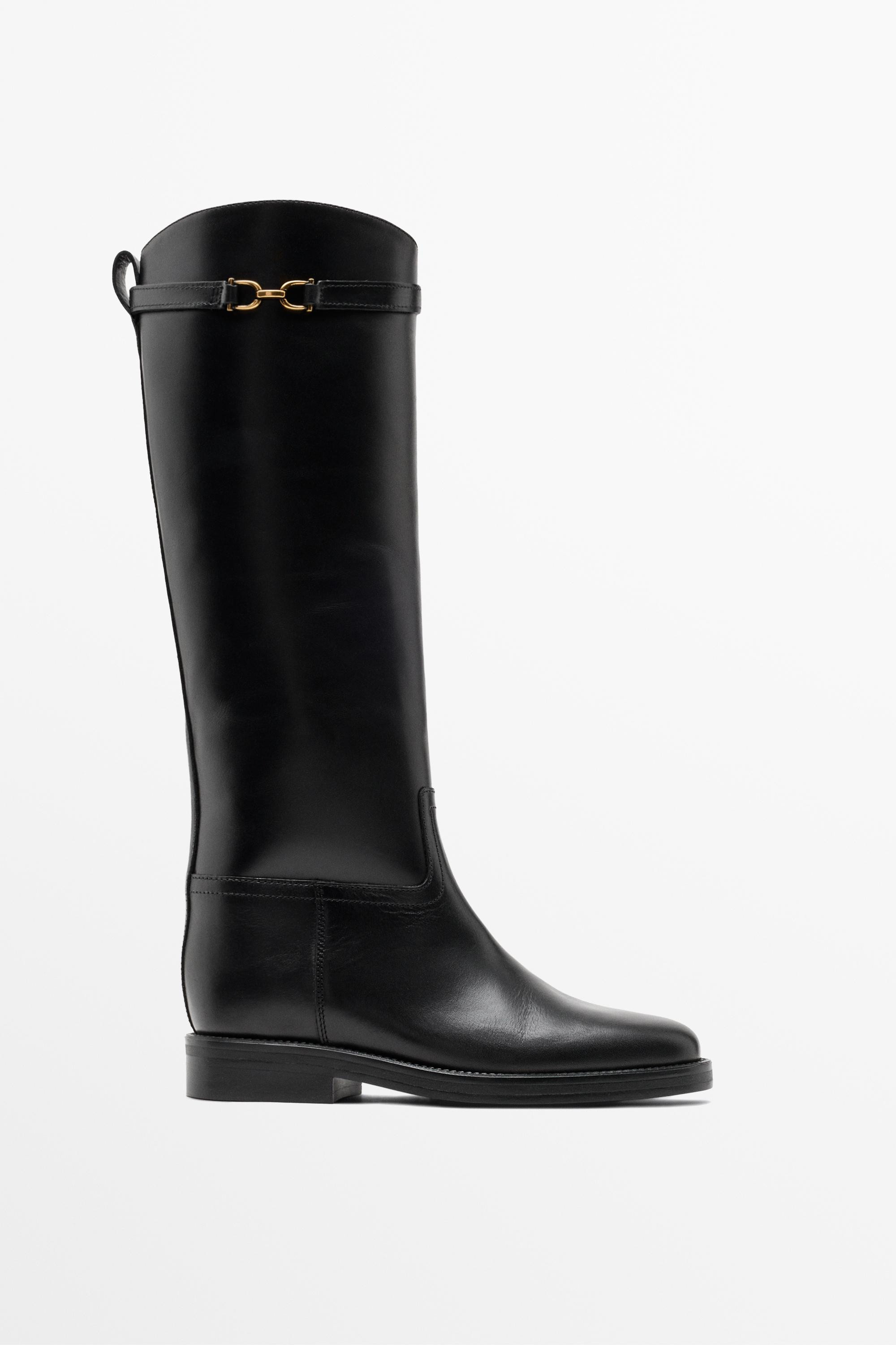 Leather riding boots | Massimo Dutti UK
