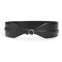 Alaia Gürtel - Asymmetrical Black Calf Leather Belt - Gr. 65 - in Schwarz - für Damen | Fashionette (DE)