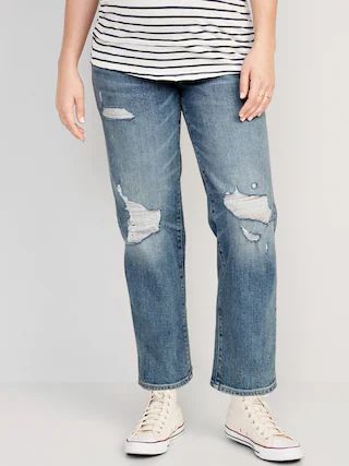 Maternity Full-Panel OG Loose Ripped Jeans | Old Navy (US)