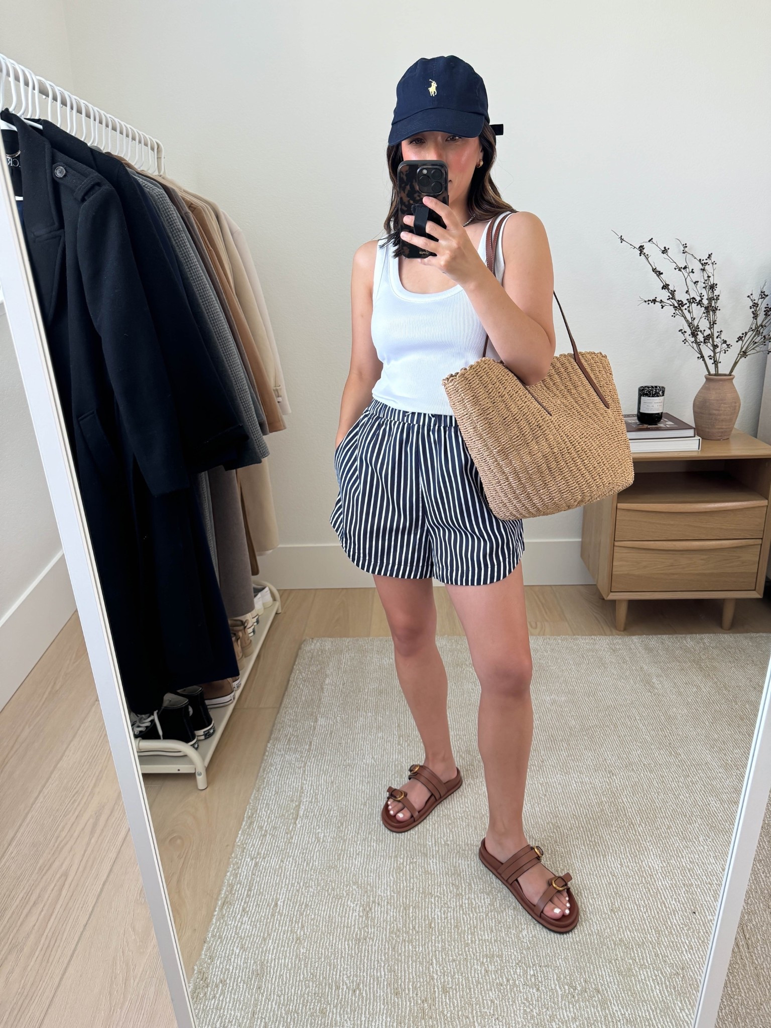 The best tank to minimize the bust area. You want to go with a scoop neck and you want to not have to suffocate your boobs. I sized up to a small. 

Madewell tank small
French Connection shorts small
Zara sandals 5
J.Crew tote
Polo Ralph Lauren hat
J.Crew earrings
Dorsey James necklace 15"

#LTKItBag #LTKPetite #LTKShoeCrush