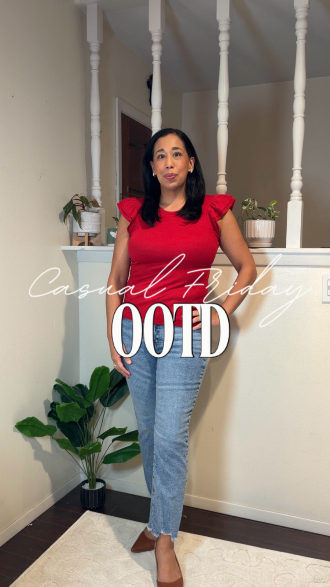 Here’s a recent casual Friday outfit! Love the classic red and blue jean look  

#LTKFindsUnder50 #LTKWorkwear #LTKMidsize