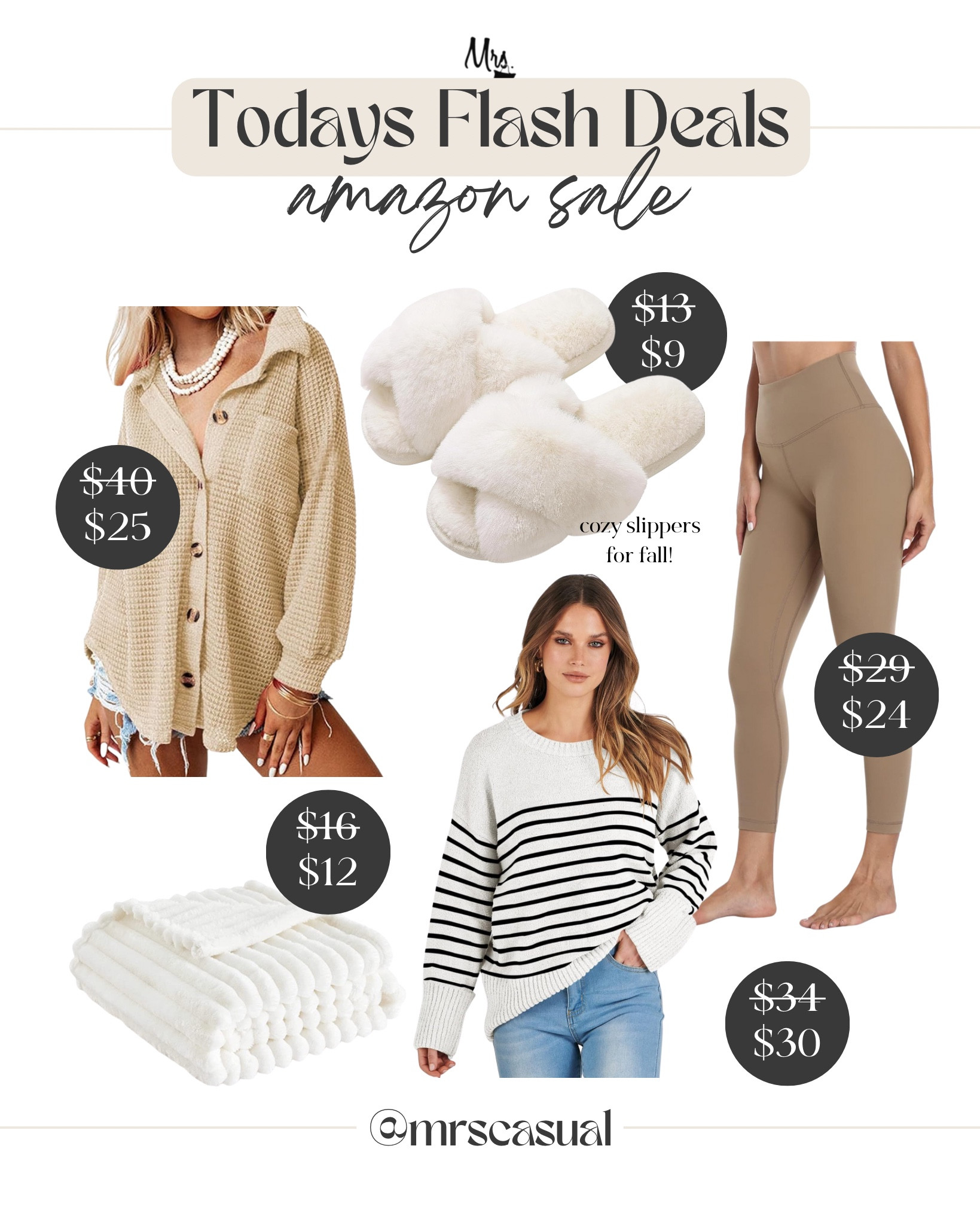TODAYS DEALS // Amazon Flash Sales 🙌🏻 

Fall fashion. Shacket. Striped sweater. Throw blanket. Leggings. Cozy slippers. Found it on Amazon. Amazon deals.

#LTKStyleTip #LTKSaleAlert #LTKFindsUnder50