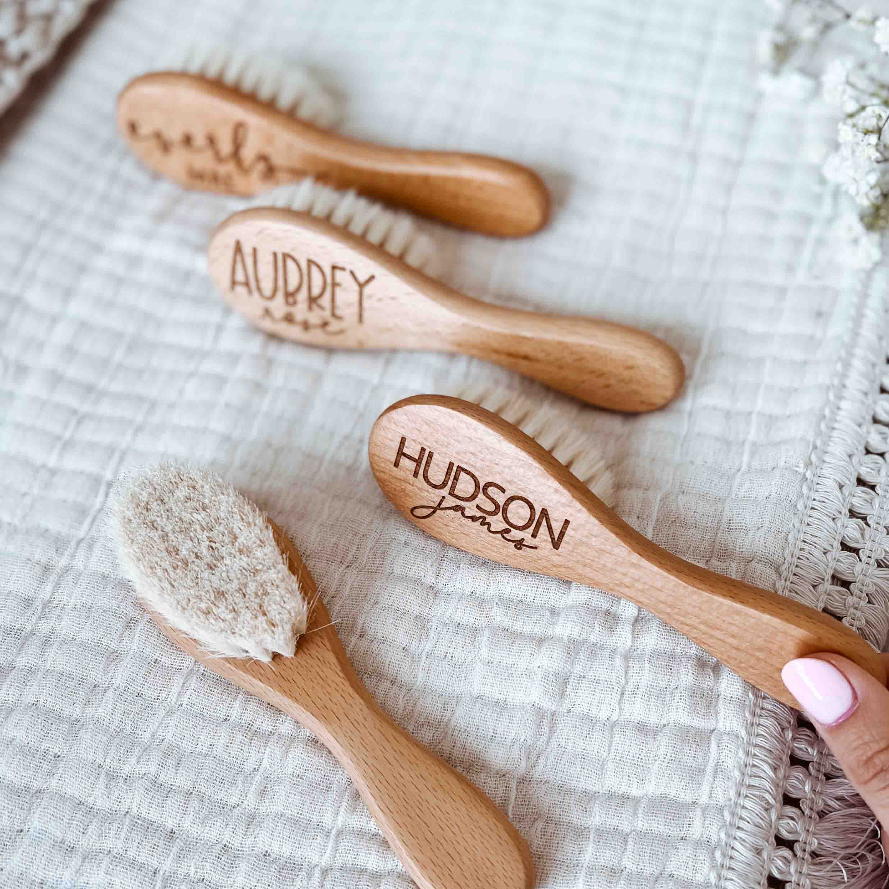 Personalized Wooden Baby Brush | Caden Lane