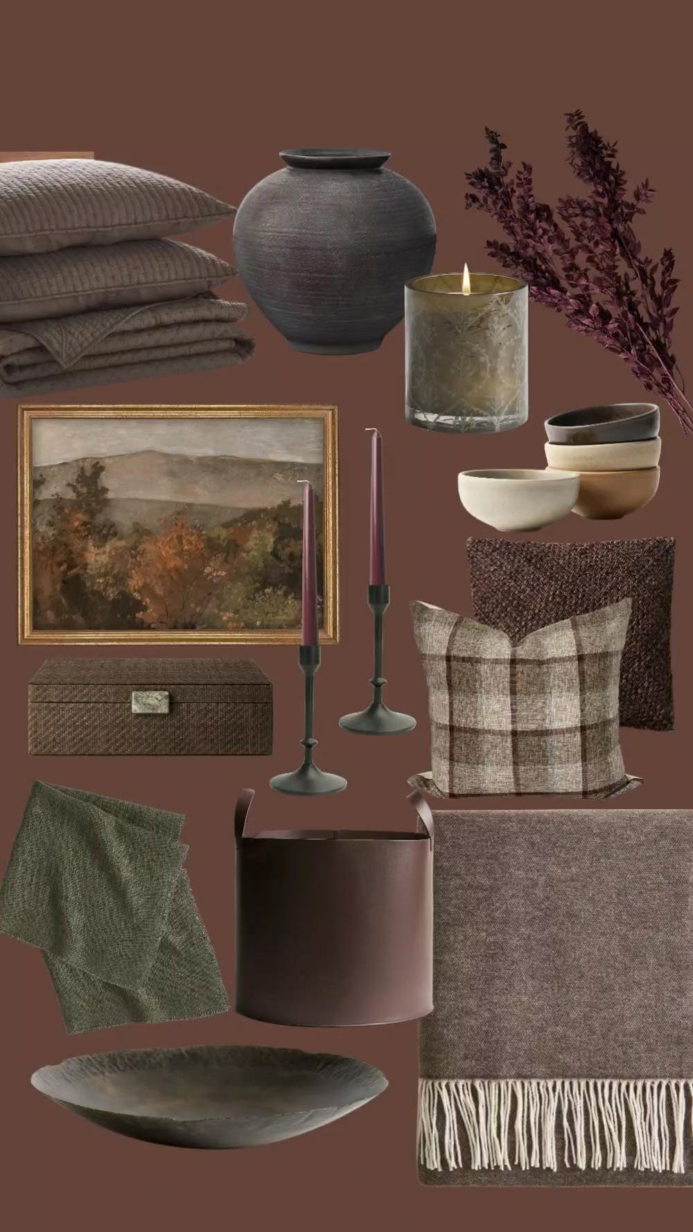 Earthy rustic fall decor. Home decor. Decorative pumpkins. Terracotta planter. Throw pillows. Textured pillow. Neutral decor. Olive green. Fringe cloth napkins. Woven tray. Beige candles. Amazon decor. Affordable decor. Faux Burgundy fall floral stems. Suede pillow. Rustic vase. Quilt. Plaid pillow. Fall landscape painting. Candle holders. Target home. Fall candle. Metal bowl. Black vase. Rattan box. Leather basket

#LTKSeasonal #LTKHome #LTKSaleAlert