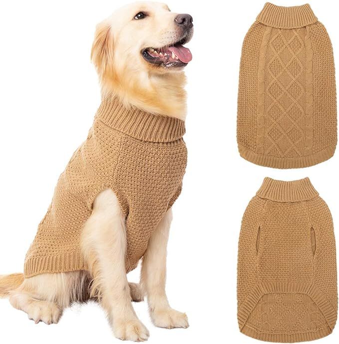 Mihachi Dog Sweater - Winter Coat Apparel Classic Cable Knit Clothes for Cold Weather | Amazon (US)