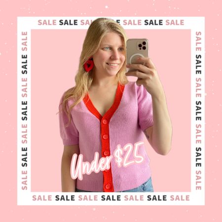 Pink and red shirt sleeve knit cardigan perfect for Valentine’s Day is on sale for under $25 from Levi’s! 

#LTKunder50 #LTKSeasonal #LTKSale