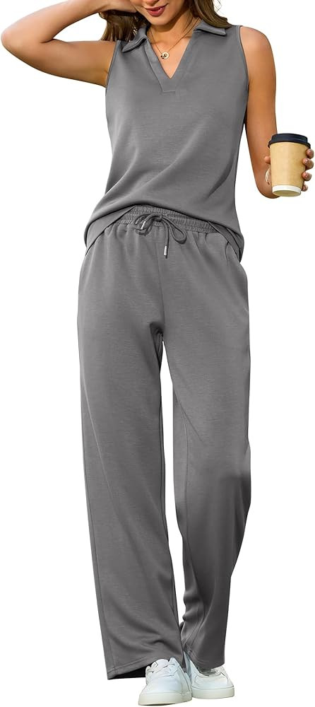 difficort 2 Piece Sets for Women Summer Vacation Travel Outfits Matching Lounge Sets Fashion Clot... | Amazon (US)