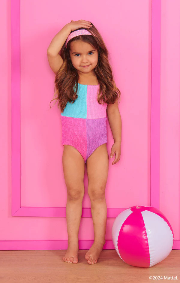 Little Scrunch One Piece ~ Barbie™ Colorblock Scrunch | Show Me Your Mumu