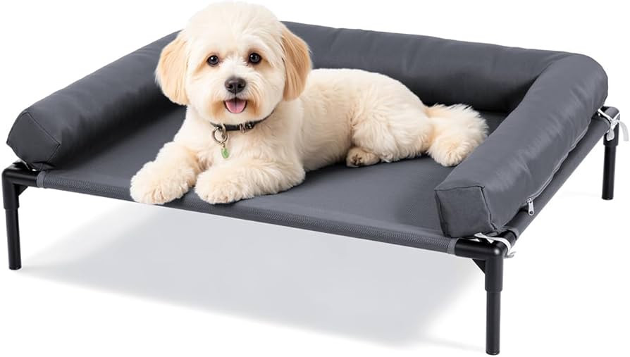 Cama elevada refrescante para perros, cama elevada para perros de 24.6 x 30 pulgadas con cojín d... | Amazon (US)
