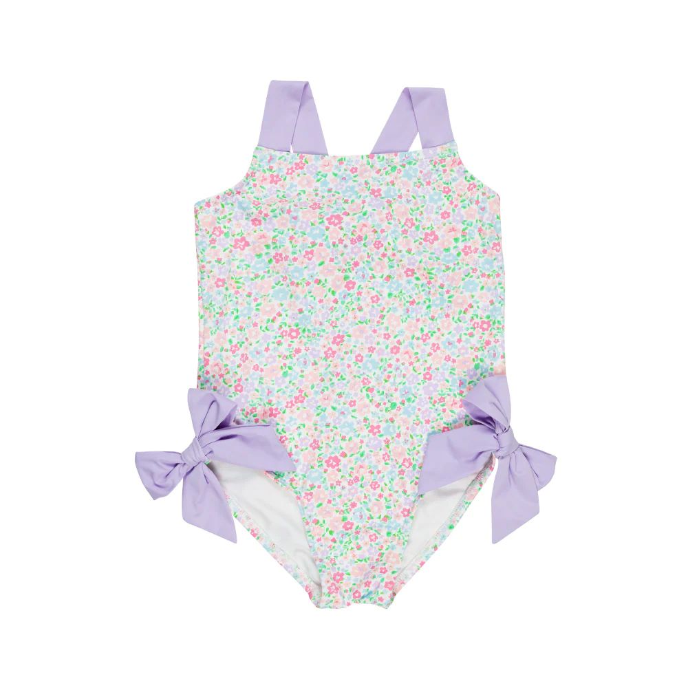Laguna Beach Bathing Suit - Mountain Brook Mini Floral with Lauderdale Lavender | The Beaufort Bonnet Company