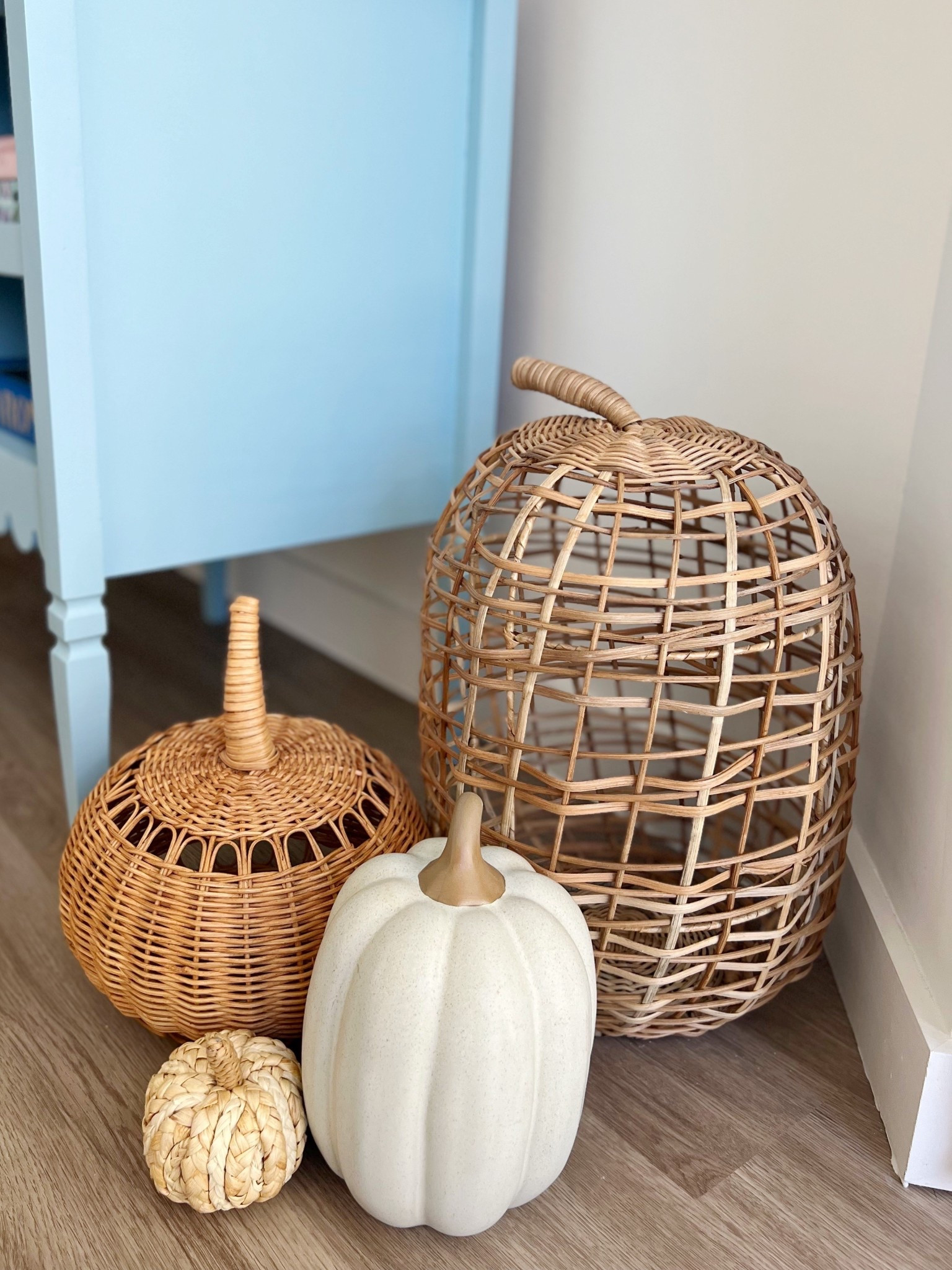 Rattan pumpkins for your coastal fall decor!!! The little one is $20 and the bigger is $25!! A cute coastal target find! 

Target home decor, coastal home, coastal decor, rattan, wicker, fall decor, fall decorations

#LTKHome #LTKFallSale #LTKSeasonal