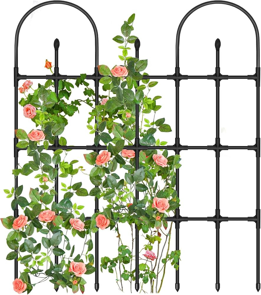 Garden Trellis for Climbing Plants Outdoor, 47.2" H*38.2" W Rustproof Sturdy Garden Arch Trellis ... | Amazon (US)