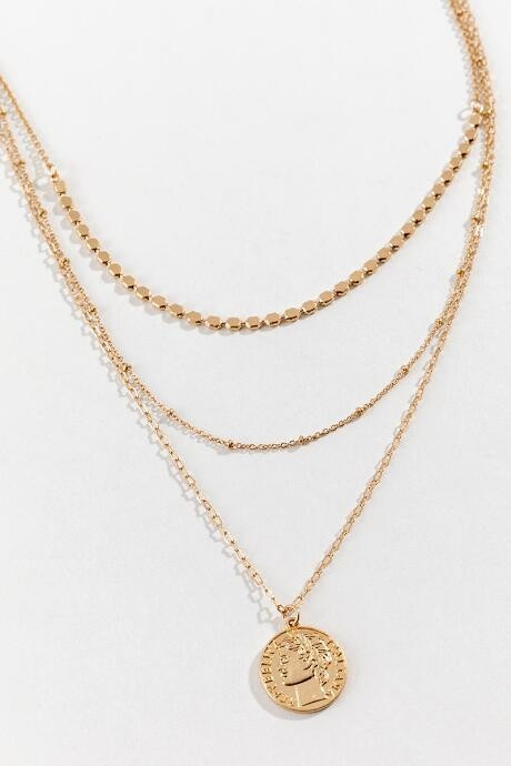 Sammy Coin Layered Necklace - Gold | Francesca’s Collections