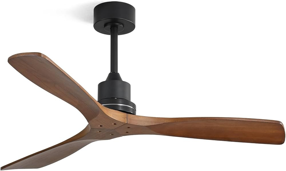 Wood Ceiling Fan no Light,Walnut,52" Ceiling Fan without Light,with Remote,Solid Wood 3 Blade Cei... | Amazon (US)