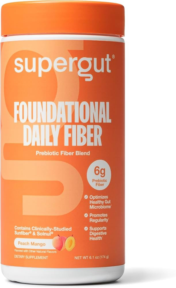 Supergut Foundational Daily Fiber Powder, Sugar Free & Vegan Prebiotic Fiber Blend for Gut Health... | Amazon (US)