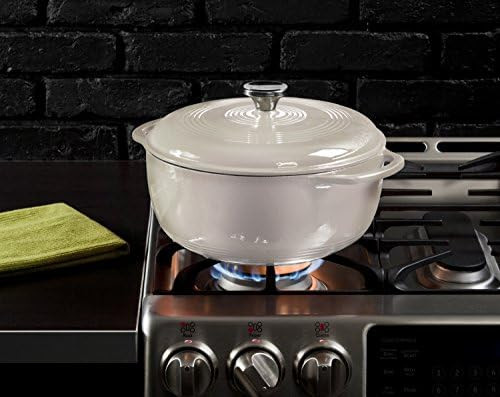 Lodge EC6D13 Enameled Cast Iron Dutch Oven, 6-Quart, Oyster White | Amazon (US)