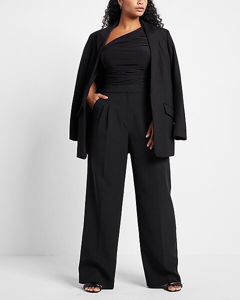 Super High Waisted Pleated Wide Leg Pant | Express