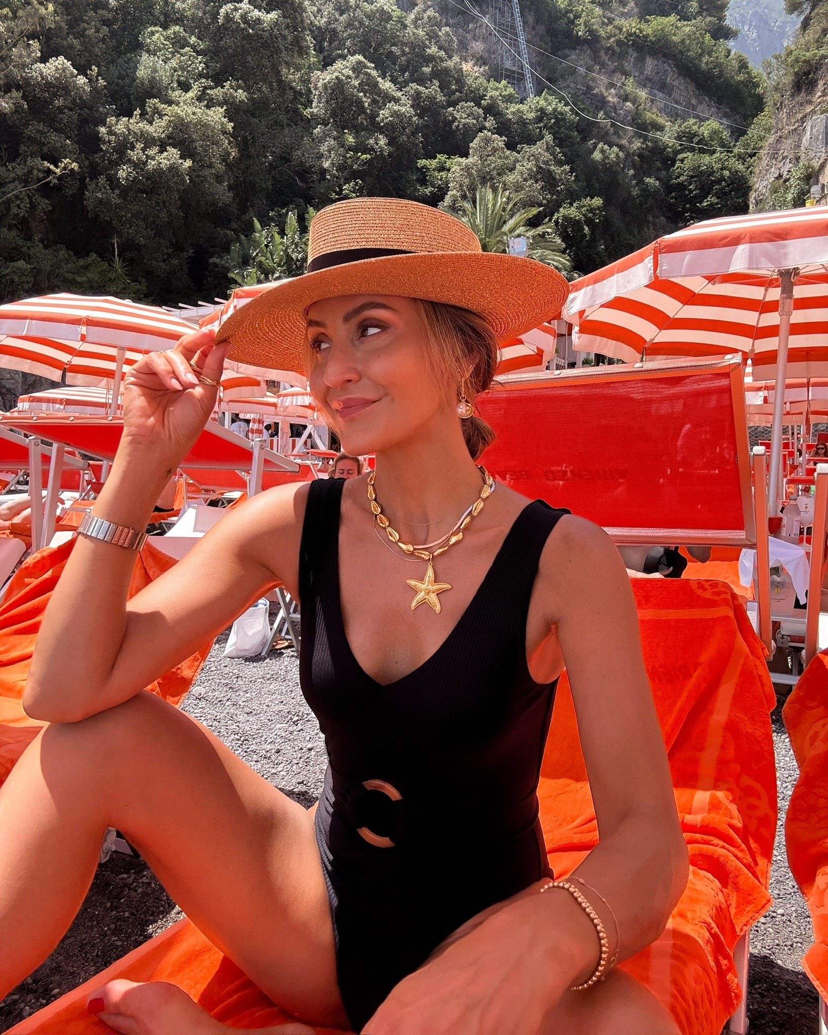 Sharing more ways I wore my favorite suits from the swimsuit edit! This one has been on heavy rotation for years now🖤 wore it this time in Italy!

#LTKSwim #LTKTravel #LTKOver40