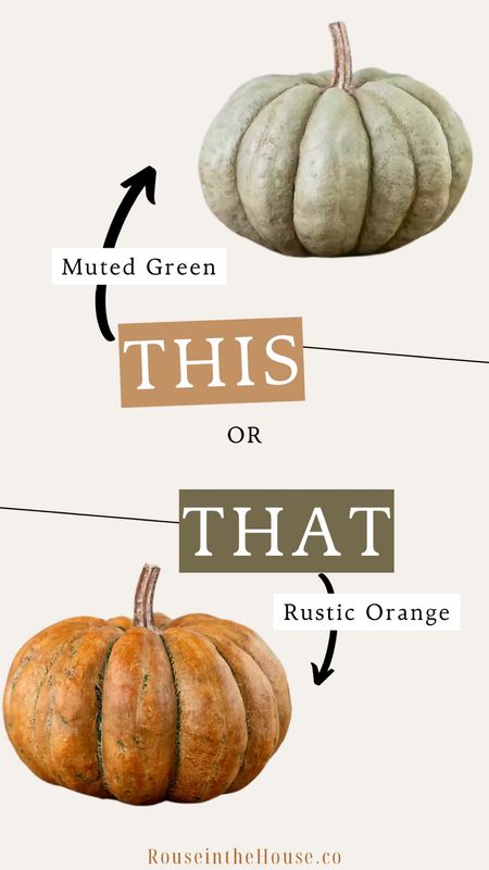 I've had these beautiful, realistic faux pumpkins saved on my phone for a while now, and I just got a text that they are 50% off right now! You don't have to worry about your pumpkins rotting when you go with faux for your fall decor. 
Available in a muted green or rustic orange shade. 

#LTKhome #LTKHalloween