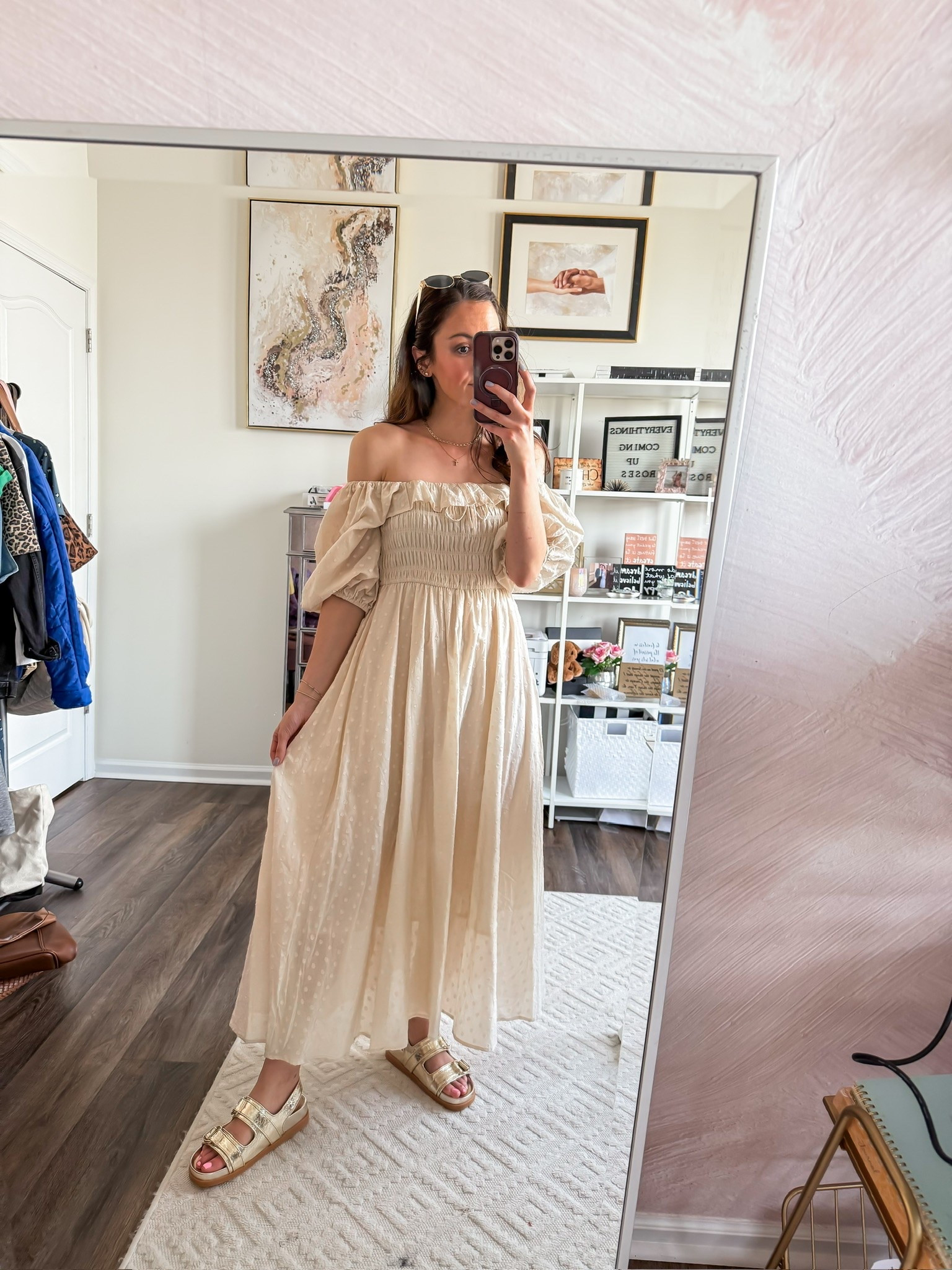 Off the shoulder cream dress from Amazon

#LTKootd #LTKSeasonal