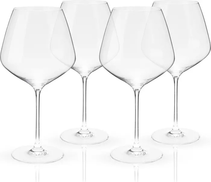 Viski Reserve European Crystal Burgundy Glasses Set of 4 | Nordstrom | Nordstrom