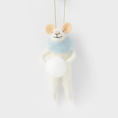 Boiled Wool Pastel Mouse Christmas Tree Ornament - Wondershop™ | Target