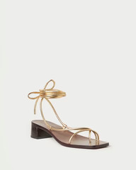 Coby Gold Ankle Wrap Heel | Loeffler Randall