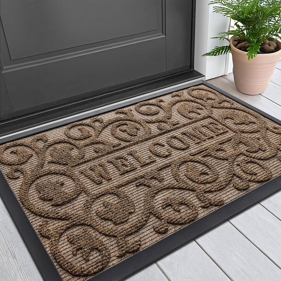 Smiry Welcome Door Mat Outside Entrance, Heavy Duty Trap Dirt and Moisture Easy Clean Low Profile... | Amazon (US)