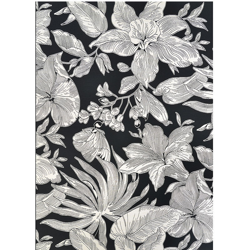 Flora Flat Woven Outdoor Rug - Black, 8' 1" x 11' 2" | The Company Store