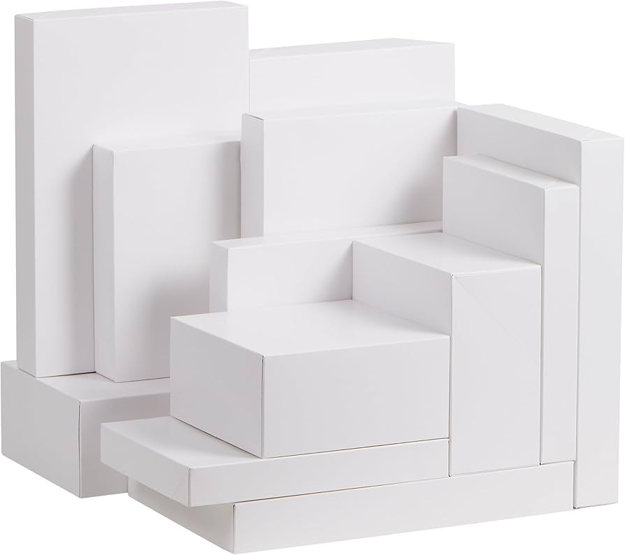 JOYIN 12PCS Christmas White Gift Boxes with Lids for Presents, 4" Deep Large Shirt Robe Wrapping ... | Amazon (US)