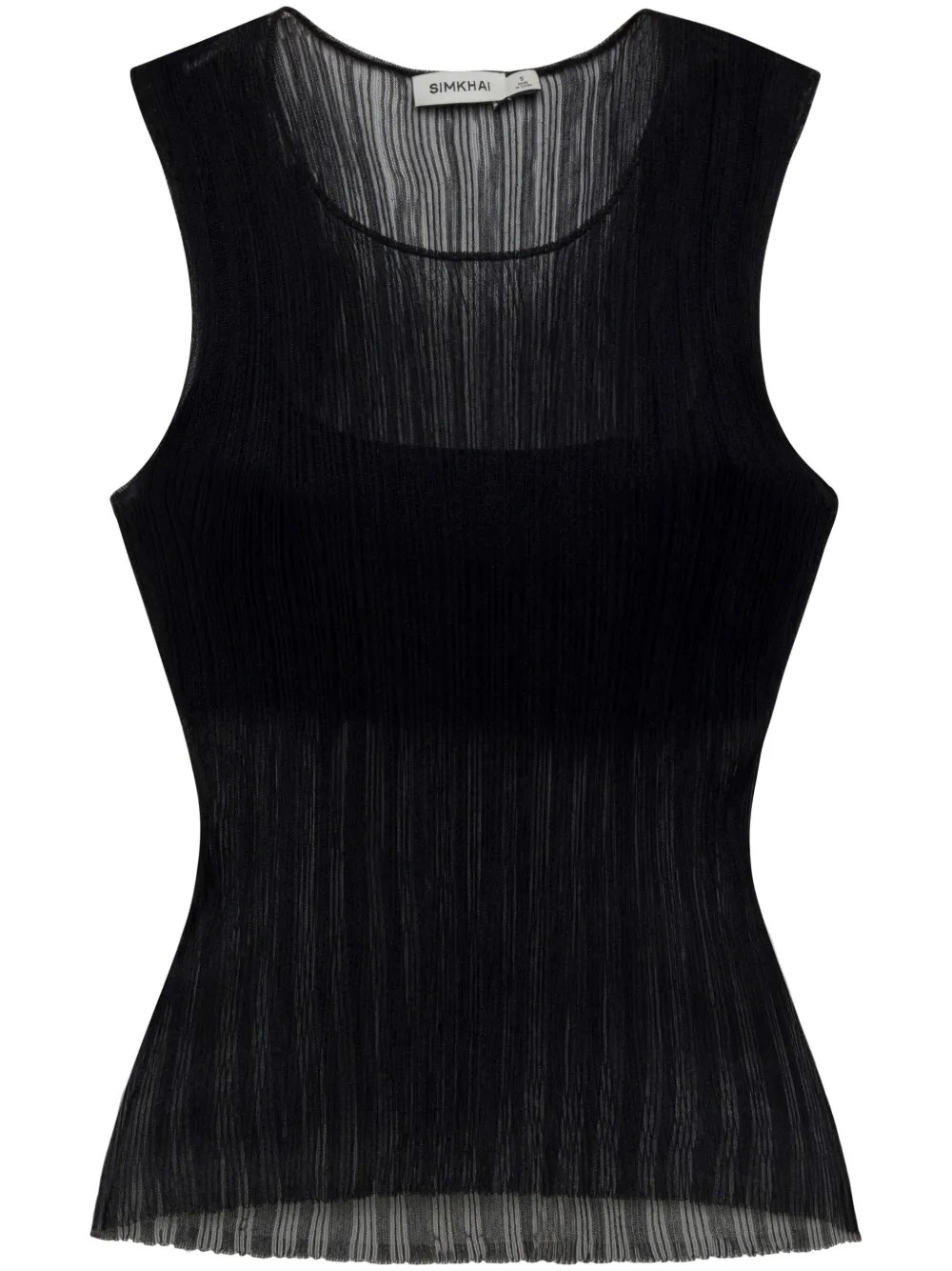 Simkhai Oakley semi-sheer Tank Top | Black | FARFETCH | Farfetch Global
